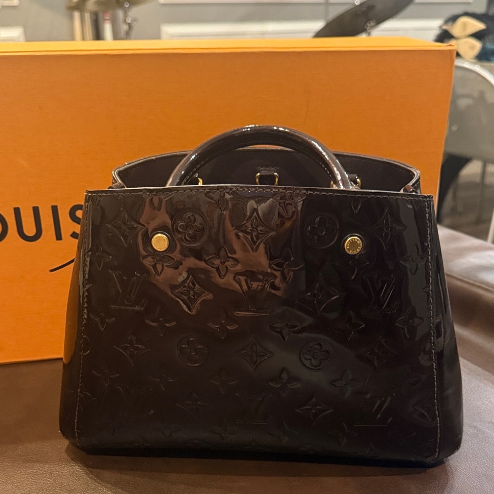 Louis Vuitton Black Vernis Monogram Top-Handle Satchel